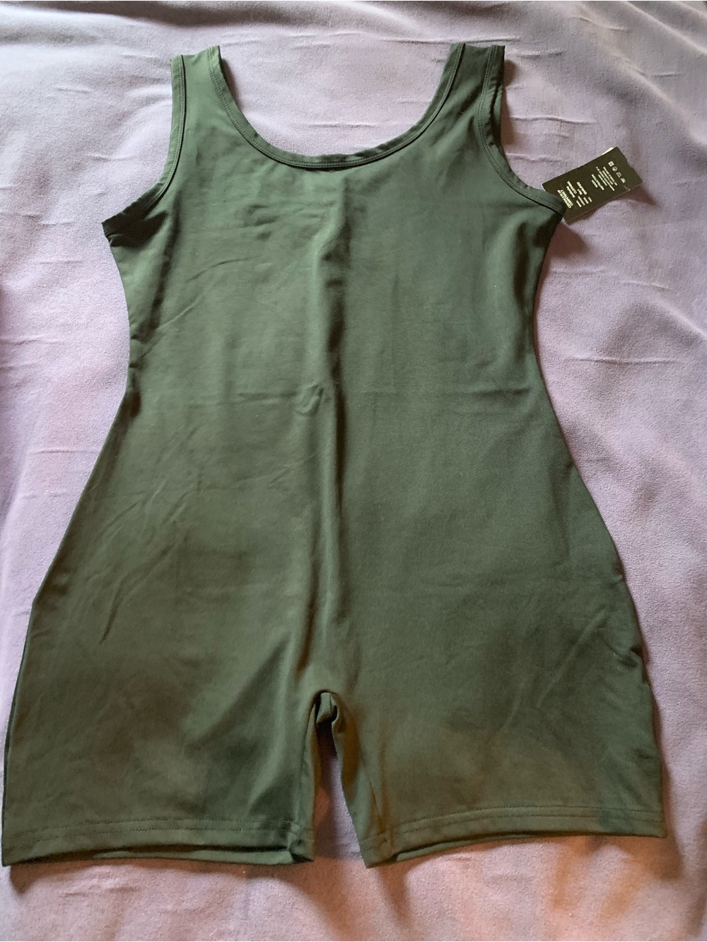 Women's Olive Green Bike Shorts Romper